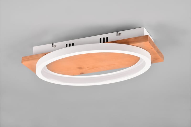 BARCA LED-Vägglampa 1-dels Matt vit/Trä, Vit