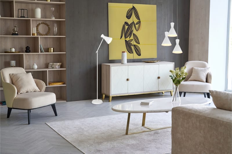 Enzo Golvlampa E27 mattvit - Matt vit - Möbler - Sovrum - Sovrumslampa