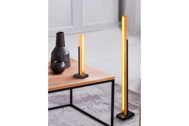 Kerala LED Golvlampa mattsvart/ trä - Matt Svart/Trä - Möbler - Sovrum - Sovrumslampa