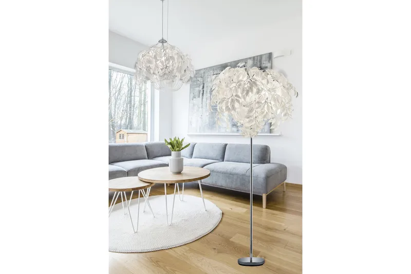 Leavy Golvlampa 3L E14 vit - Vit - Möbler - Sovrum - Sovrumslampa