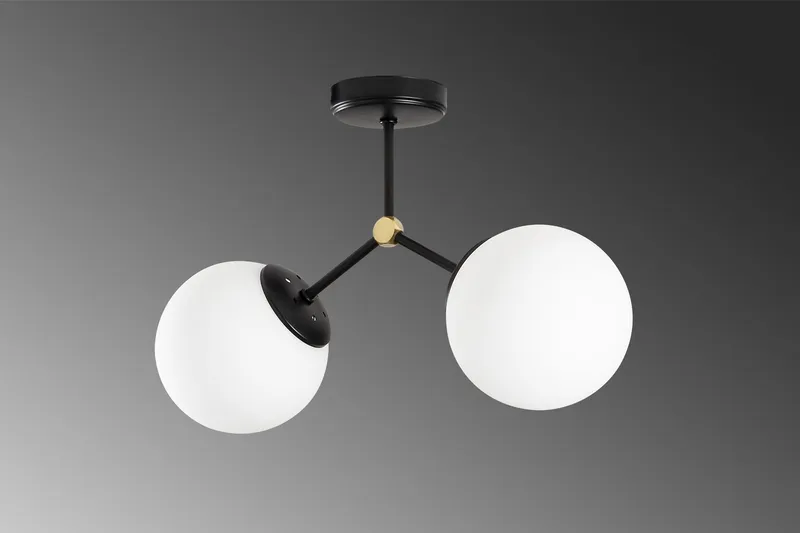 Opviq Damar Taklampa - Svart/Vit - Möbler - Sovrum - Sovrumslampa