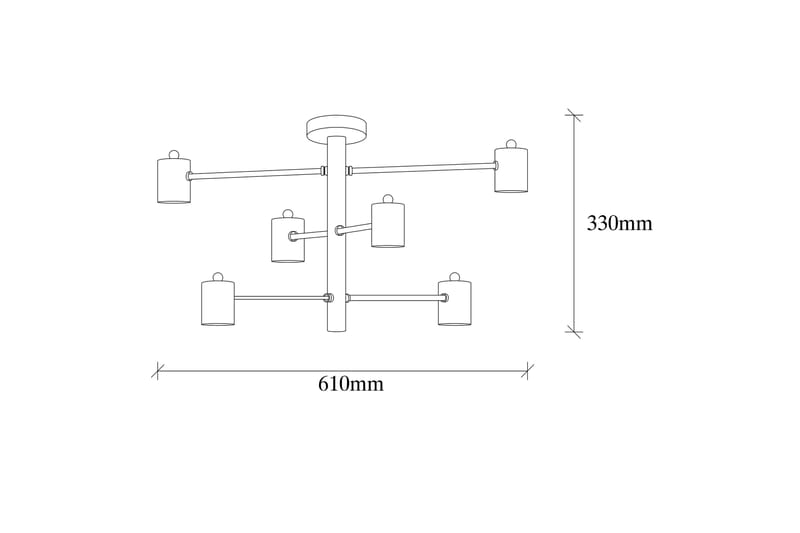 Opviq Hexa Taklampa - Svart - Möbler - Sovrum - Sovrumslampa