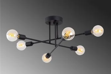 Opviq Tel Stor Taklampa Plafond - Vardagsrum - Sovrum - Kök - Svart - Möbler - Sovrum - Sovrumslampa