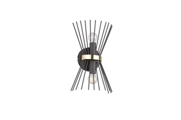 Rod Vägglampa 2xE14 svart/ guld - Svart/Guld - Möbler - Sovrum - Sovrumslampa