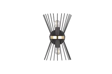 Rod Vägglampa 2xE14 svart/ guld - Svart/Guld - Möbler - Sovrum - Sovrumslampa