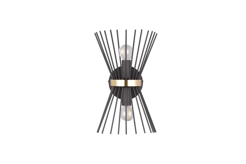 Rod Vägglampa 2xE14 svart/ guld - Svart/Guld - Möbler - Sovrum - Sovrumslampa