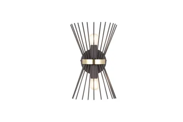 Rod Vägglampa 2xE14 svart/ guld - Svart/Guld - Möbler - Sovrum - Sovrumslampa