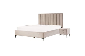 Sovrumsset Sezanne Beige/grå/svart, 180x200 cm, Sammet