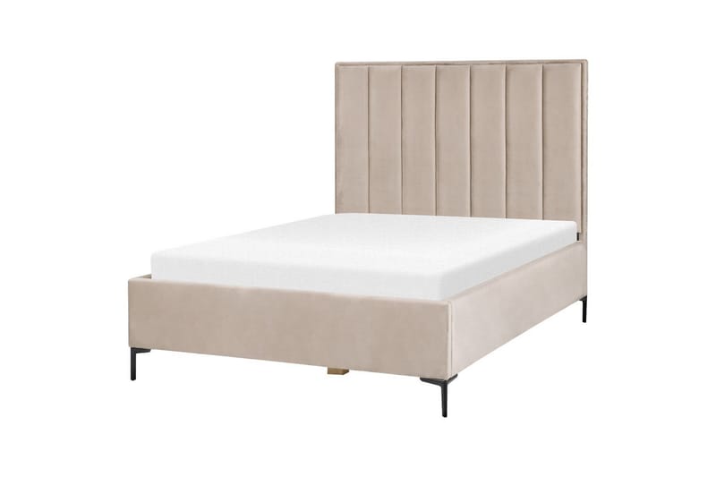 Sovrumsset Sezanne Grå/Beige/Svart, 140x200 cm, Sammet - Grå/Beige/Svart, 140x200 cm, Sammet - Möbler - Sovrum - Möbelset för sovrum