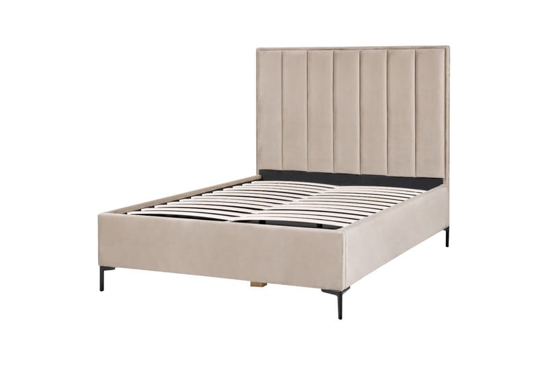 Sovrumsset Sezanne Grå/Beige/Svart, 140x200 cm, Sammet - Grå/Beige/Svart, 140x200 cm, Sammet - Möbler - Sovrum - Möbelset för sovrum