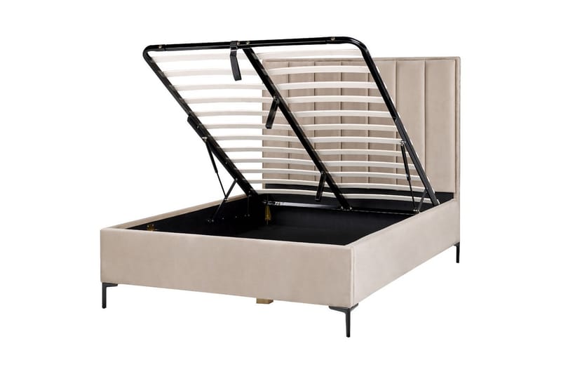 Sovrumsset Sezanne Grå/Beige/Svart, 140x200 cm, Sammet - Grå/Beige/Svart, 140x200 cm, Sammet - Möbler - Sovrum - Möbelset för sovrum