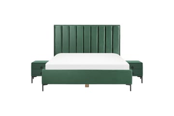 Sovrumsset Sezanne Grön/Svart, 180x200 cm, Sammet - Grön/Svart, 180x200 cm, Sammet - Möbler - Sovrum - Möbelset för sovrum