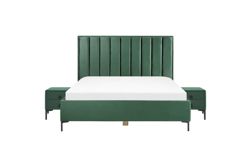Sovrumsset Sezanne Grön/Svart, 180x200 cm, Sammet - Grön/Svart, 180x200 cm, Sammet - Möbler - Sovrum - Möbelset för sovrum