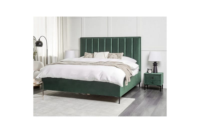 Sovrumsset Sezanne Grön/Svart, 180x200 cm, Sammet - Grön/Svart, 180x200 cm, Sammet - Möbler - Sovrum - Möbelset för sovrum