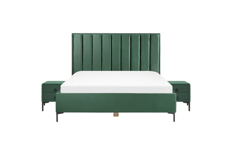Sovrumsset Sezanne Grön/Svart, 180x200 cm, Sammet - Grön/Svart, 180x200 cm, Sammet - Möbler - Sovrum - Möbelset för sovrum