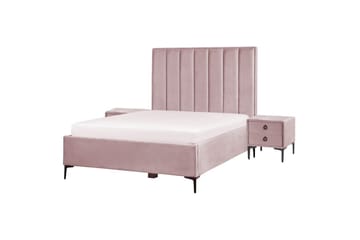 Sovrumsset Sezanne Rosa/Svart, 140x200 cm, Sammet