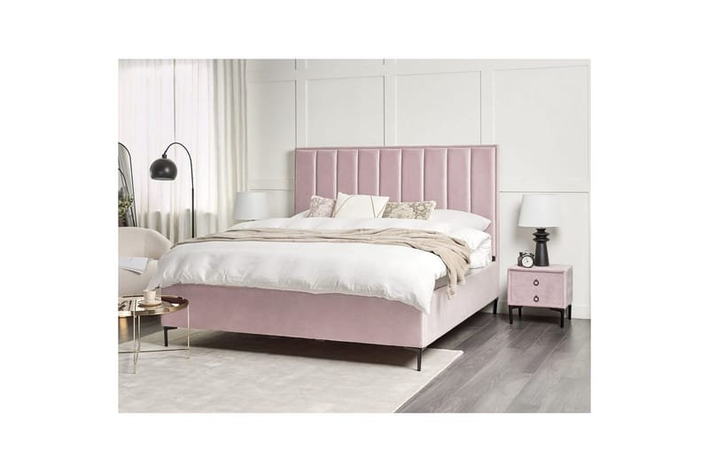 Sovrumsset Sezanne Rosa/Svart, 180x200 cm, Sammet - Rosa/Svart, 180x200 cm, Sammet - Möbler - Sovrum - Möbelset för sovrum