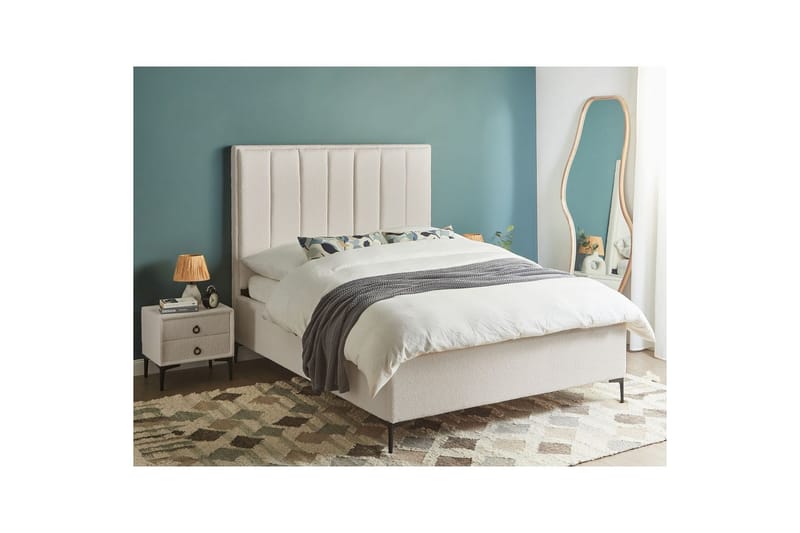 Sovrumsset Sezanne Vit/Svart, 140x200 cm, Bouclé - Vit/Svart, 140x200 cm, Bouclé - Möbler - Sovrum - Möbelset för sovrum