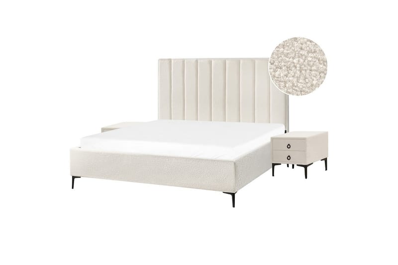 Sovrumsset Sezanne Vit/Svart, 180x200 cm, Bouclé - Vit/Svart, 180x200 cm, Bouclé - Möbler - Sovrum - Möbelset för sovrum