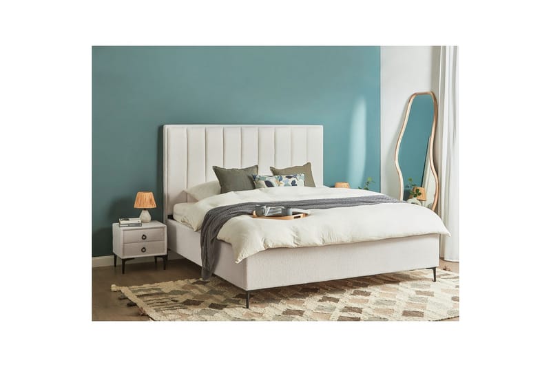 Sovrumsset Sezanne Vit/Svart, 180x200 cm, Bouclé - Vit/Svart, 180x200 cm, Bouclé - Möbler - Sovrum - Möbelset för sovrum