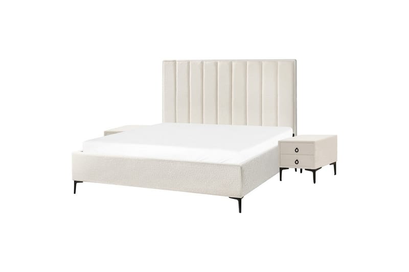 Sovrumsset Sezanne Vit/Svart, 180x200 cm, Bouclé - Vit/Svart, 180x200 cm, Bouclé - Möbler - Sovrum - Möbelset för sovrum