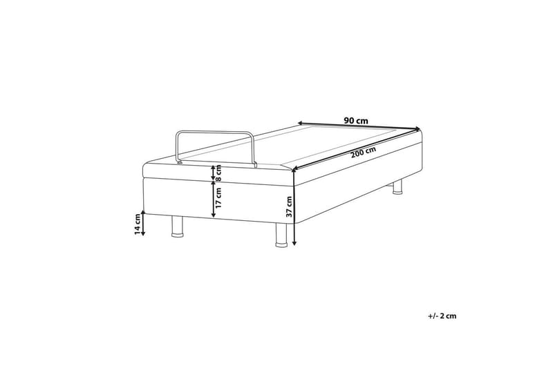 Ställbar säng utan huvudgavel Duke - Grå, svart, 90x200 cm - Möbler - Sovrum - Sängram & sängstomme