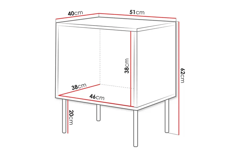 Stintino Sängbord 51 cm - Beige/Brun - Möbler - Sovrum - Sängbord