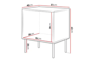 Stintino Sängbord 51 cm - Svart/Brun - Möbler - Sovrum - Sängbord
