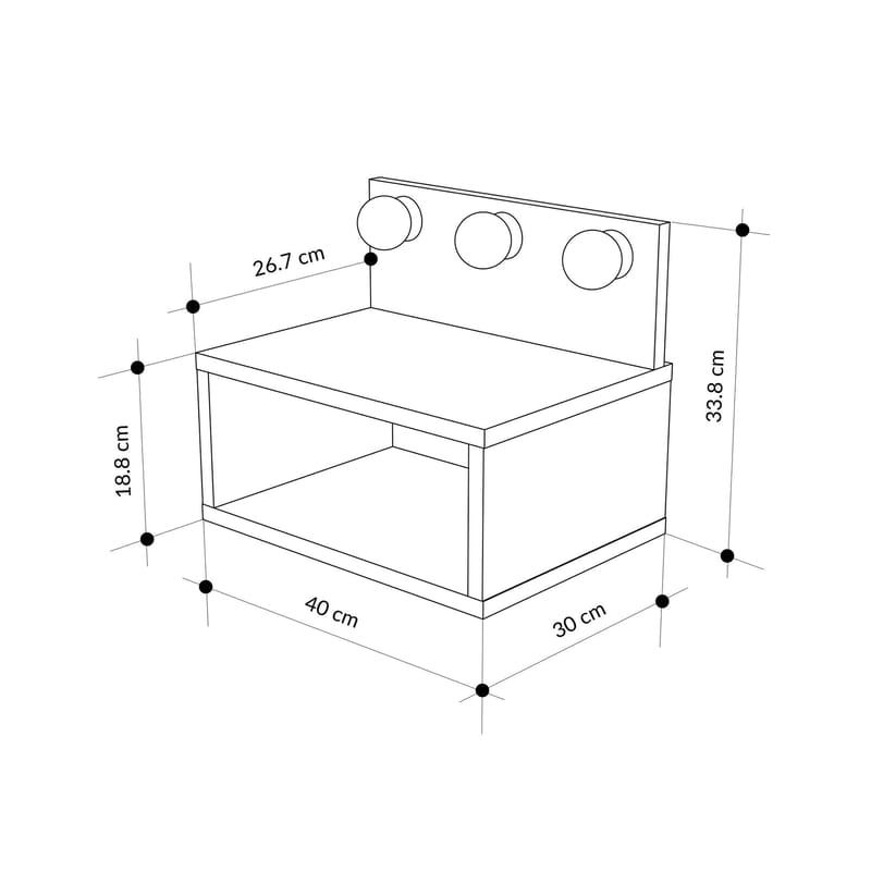 Sumira Sängbord 40 cm - Vit - Möbler - Sovrum - Sängbord