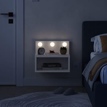 Sumira Vägghängt Sängbord 40 cm, Förvaring med Hylla och LED-belysning - Vit - Möbler - Sovrum - Sängbord