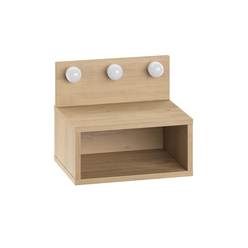 Sumira Vägghängt Sängbord 40 cm med Trä- och Ekutseende, Förvaring med Hylla och LED-belysning, Brun
