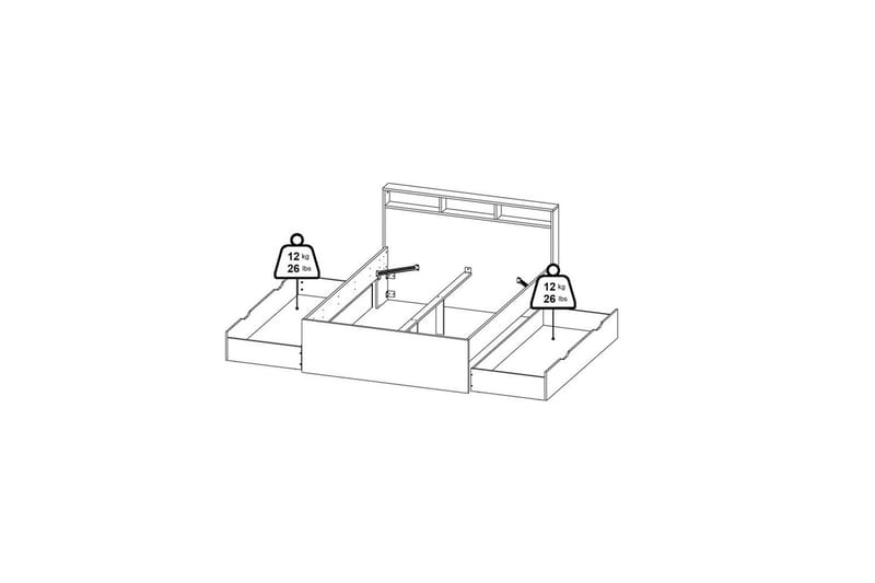 Sumita Sängram 140x190 cm - Natur/Vit - Möbler - Sovrum - Sängram & sängstomme