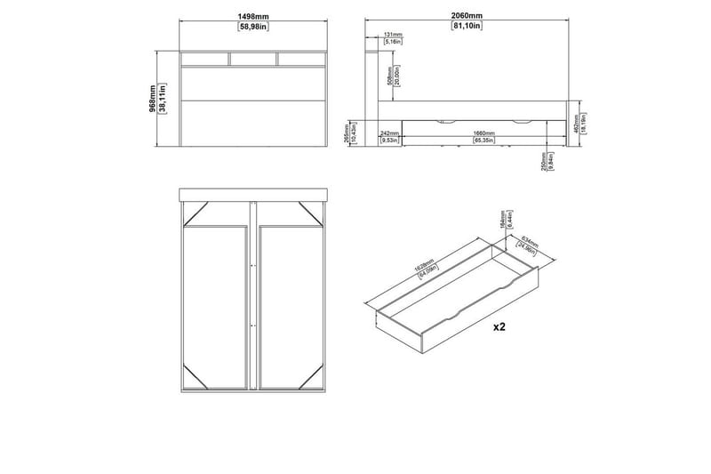 Sumita Sängram 140x190 cm - Natur/Vit - Möbler - Sovrum - Sängram & sängstomme