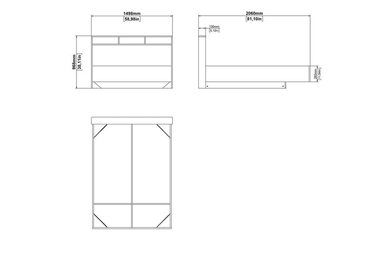 Sumita Sängram 140x190 cm - Natur/Vit - Möbler - Sovrum - Sängram & sängstomme