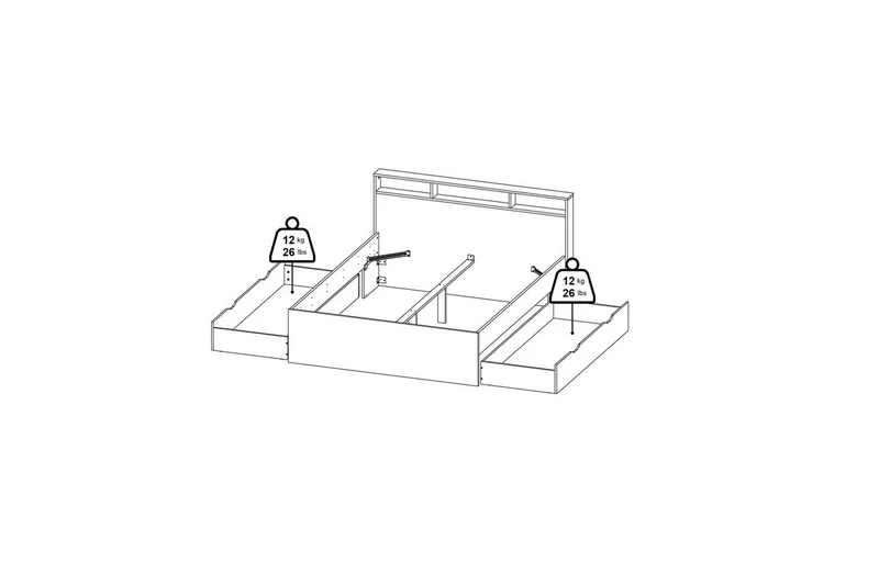Sumita Sängram 160x200 cm - Natur/Vit - Möbler - Sovrum - Sängram & sängstomme