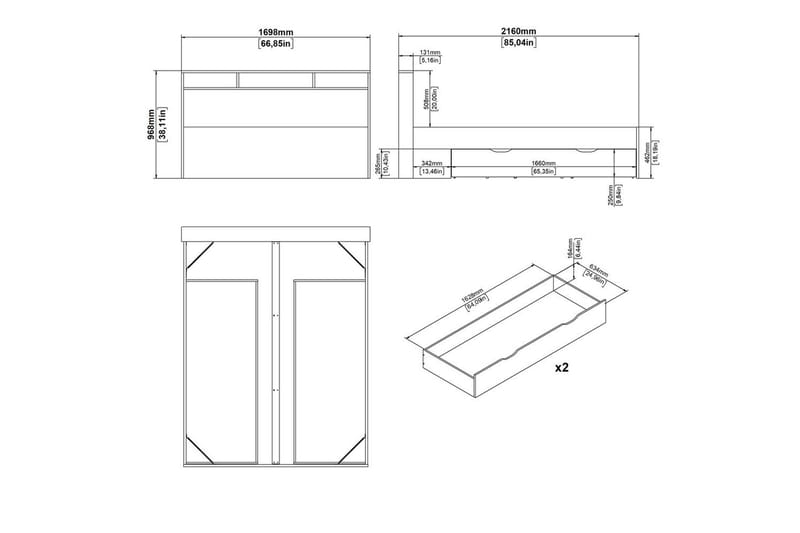 Sumita Sängram 160x200 cm - Natur/Vit - Möbler - Sovrum - Sängram & sängstomme