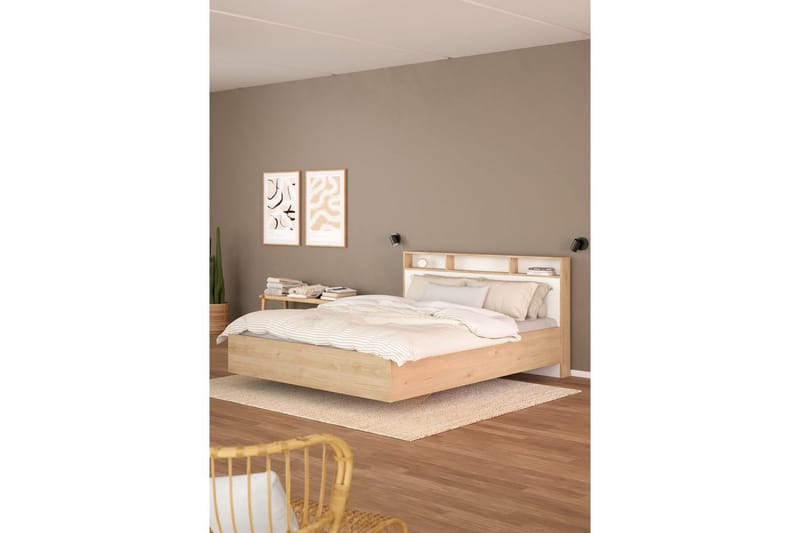 Sumita Sängram 160x200 cm - Natur/Vit - Möbler - Sovrum - Sängram & sängstomme