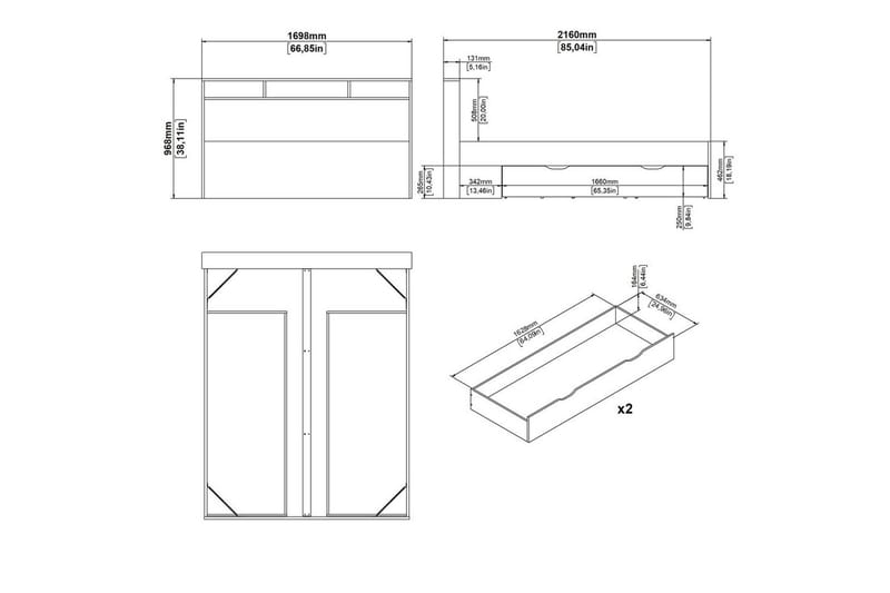 Sumita Sängram 160x200 cm - Natur/Vit - Möbler - Sovrum - Sängram & sängstomme