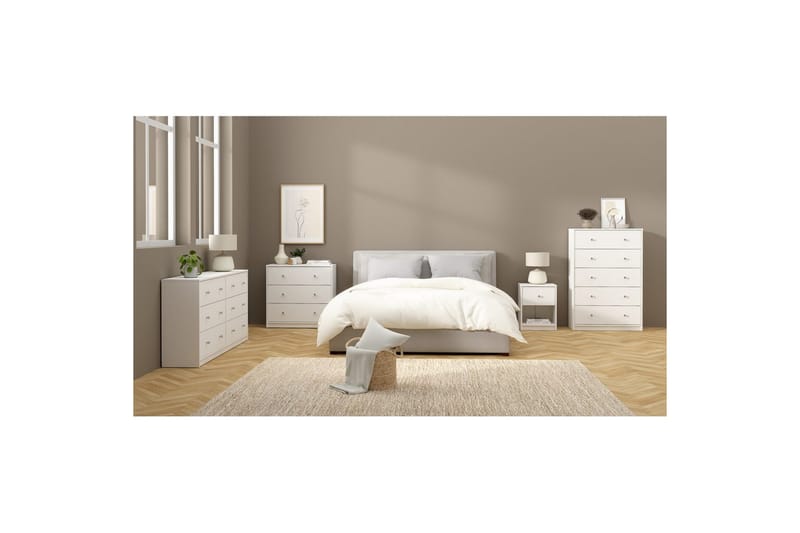 Sundra Sängbord 38 cm - Vit - Möbler - Sovrum - Sängbord