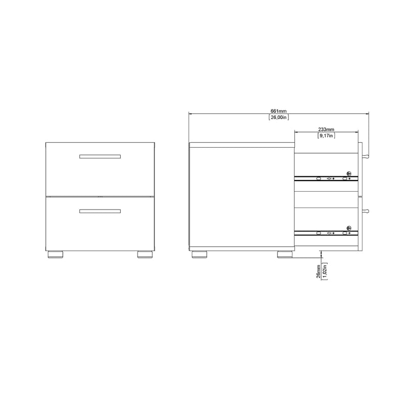 Suntia Nattduksbord med 2 lådor 40x40x42 cm - Möbler - Sovrum - Sängbord