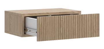 Takayo Vägghängt Sängbord 50 cm med Trä- och Ekutseende, Förvaring med Låda - Beige - Möbler - Sovrum - Sängbord