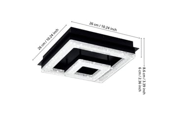 Taklampa Eglo Fradelo 1 240x240 mm - Svart/Grå - Möbler - Sovrum - Sovrumslampa