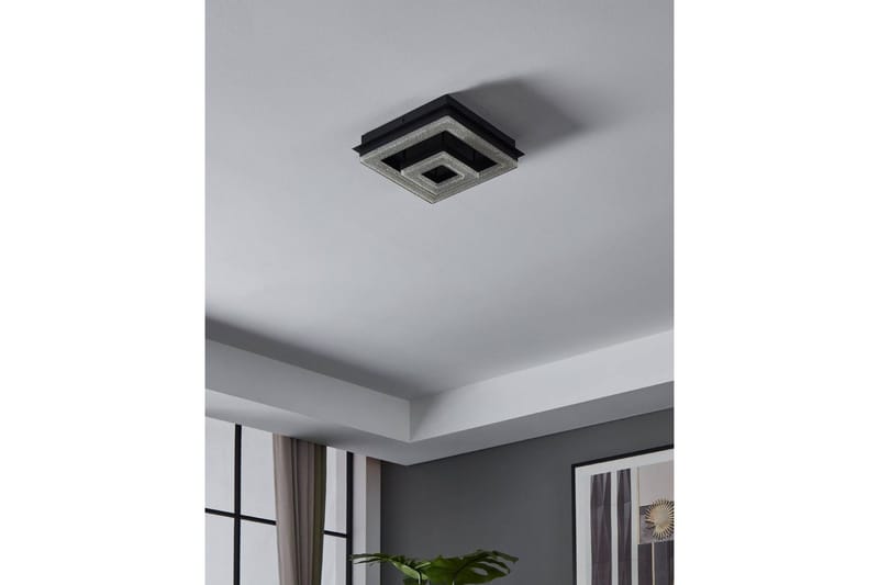 Taklampa Eglo Fradelo 1 240x240 mm - Svart/Grå - Möbler - Sovrum - Sovrumslampa