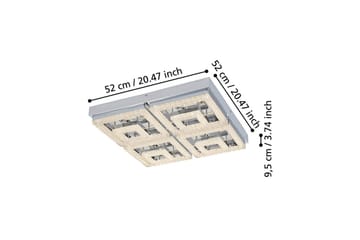 Taklampa Eglo Fradelo 520x520 mm - Krom/Grå - Möbler - Sovrum - Sovrumslampa