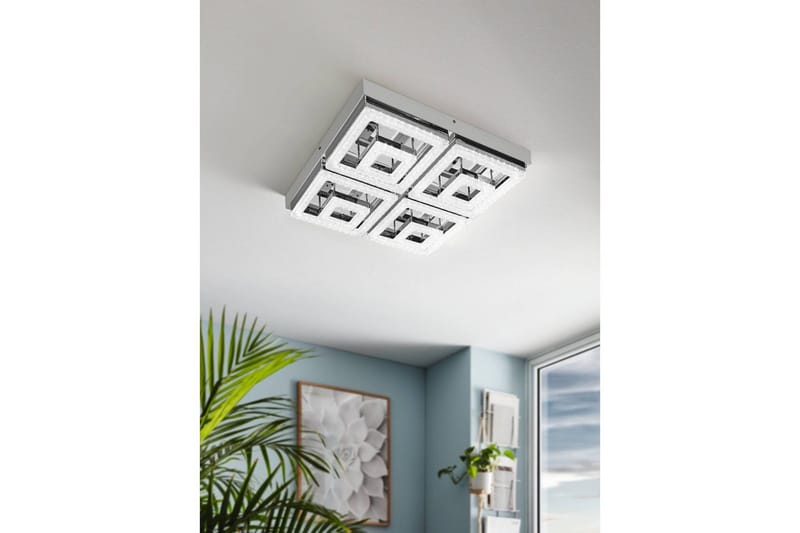 Taklampa Eglo Fradelo 520x520 mm, Krom/Grå