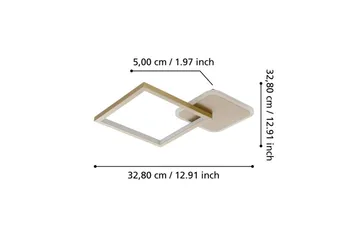 Taklampa Eglo Gafares Kvadrat Guldfärgad/Vit - Guld/Vit - Möbler - Sovrum - Sovrumslampa