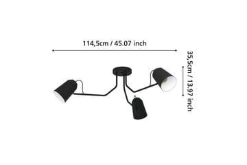 Taklampa Eglo Loreto - Svart/Vit - Möbler - Sovrum - Sovrumslampa