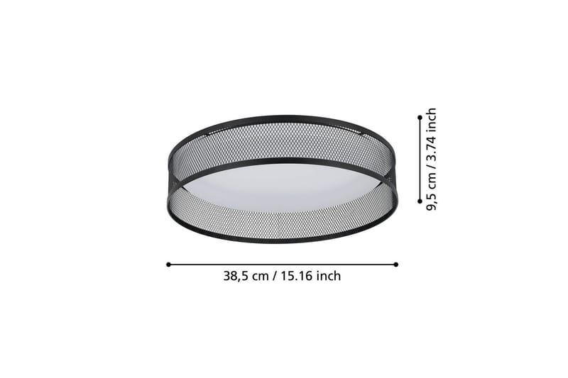 Taklampa Eglo Luppineria Ø385 mm Svart Vit - Svart - Möbler - Sovrum - Sovrumslampa