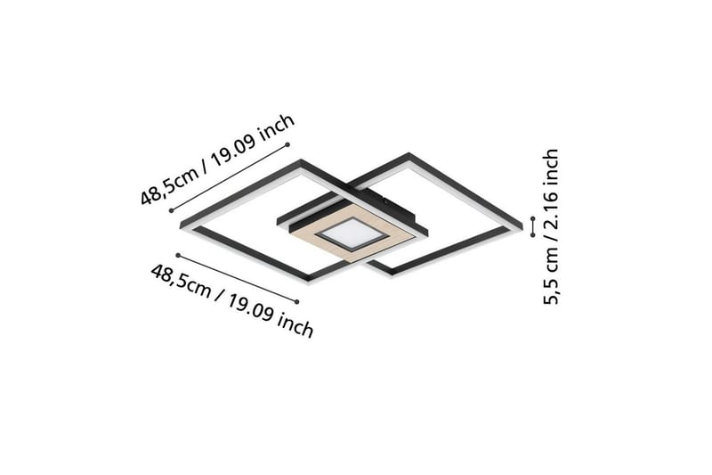 Taklampa Eglo Marinello - Svart/Brun - Möbler - Sovrum - Sovrumslampa