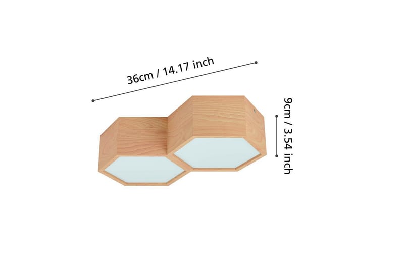 Taklampa Eglo Mirlas med 2 Lampor - Vit/Brun - Möbler - Sovrum - Sovrumslampa